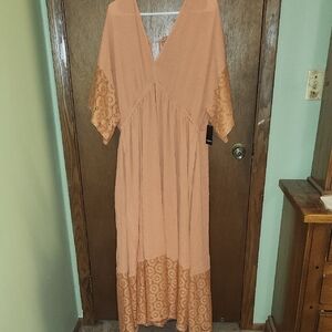 Torrid Peach Lace High Low Dress